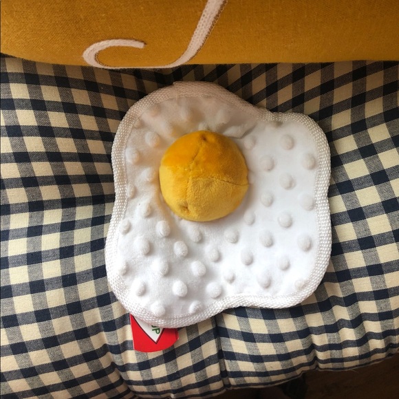 fried egg dog toy